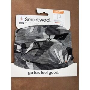 Smartwool Kids Black Gray Floral Neck Gaiter Size L/XL Merino wool
